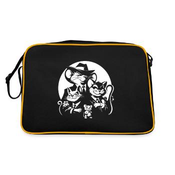 Conception amusante de la mafia avec des chats et des souris de bande dessinée - Sac Retro - noir/or - Dos