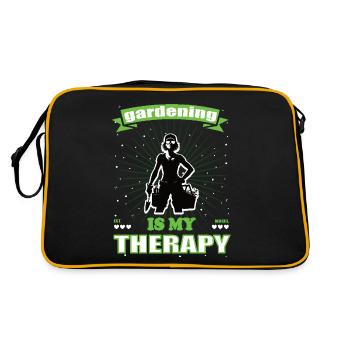 Gartenarbeit ist meine Therapie - Gartenfreunde - Retro Tasche - Schwarz/Gold - Hinten