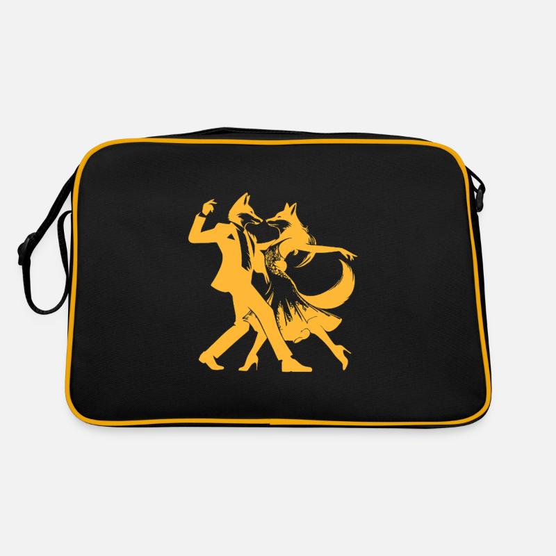 Orange foxes dancing tango Retro Bag
