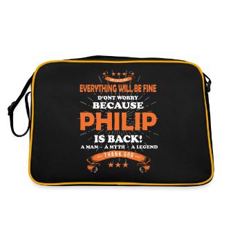 Everything will be fine Philip Is back - Retro Bag - black/gold - Back