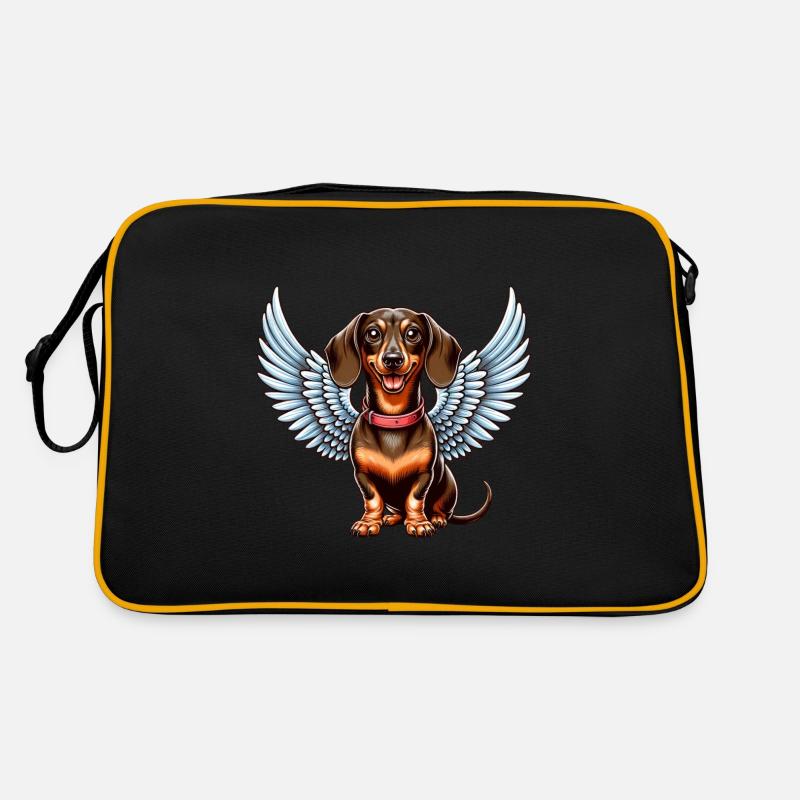 Mignon teckel ange maître et maîtresse Sac Retro