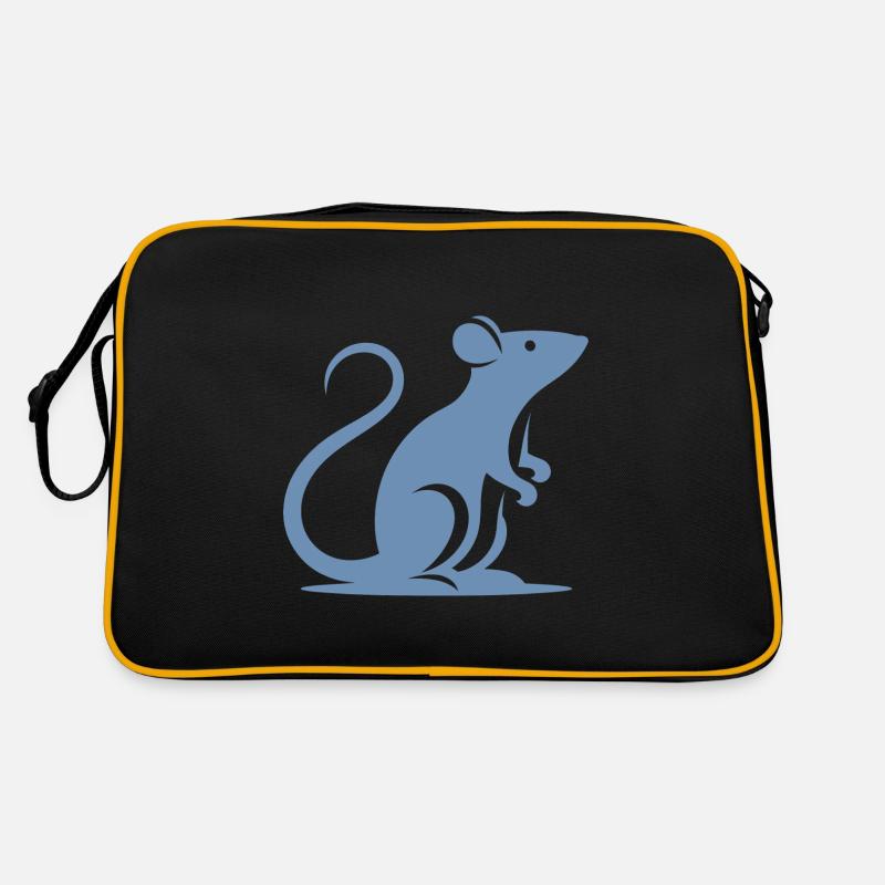 Minimalist Rat Mouse Silhouette Retro Bag