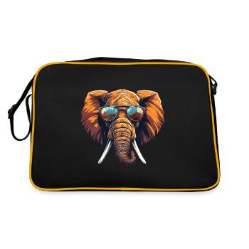 Cool elephant with sunglasses in warm - Retro Bag - black/gold - Back