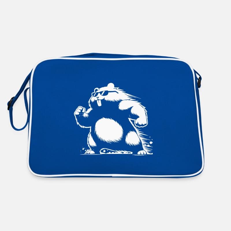Fat hamster with sunglasses design Retro Bag