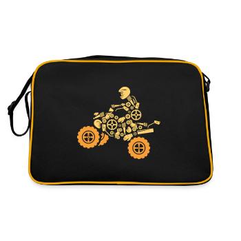Technisches ATV-Design für Quad-Biker - Retro Tasche - Schwarz/Gold - Hinten