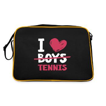 Tennis Matchball Tennisplatz "Tennis-Girl" - Retro Tasche - Schwarz/Gold - Hinten