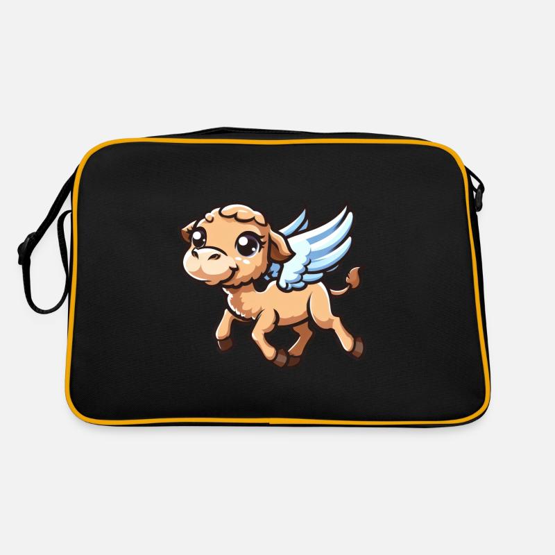Kamel-Engel, Flügel-Illustration, Himmlisches Tier Retro Tasche