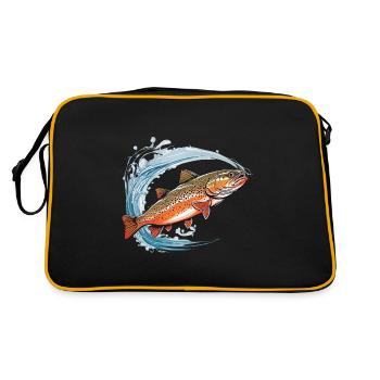 Passionate Trout Angler Fish Design - Retro Bag - black/gold - Back