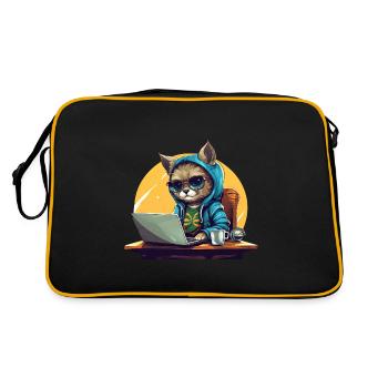 PDG de Cool Cat - Humeur de start-up avec ordinateur portable - Sac Retro - noir/or - Dos