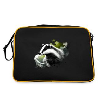 Blaireau aquarelle coloré - Sac Retro - noir/or - Dos
