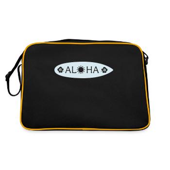 Aloha Surfbrett - Retro Tasche - Schwarz/Gold - Hinten