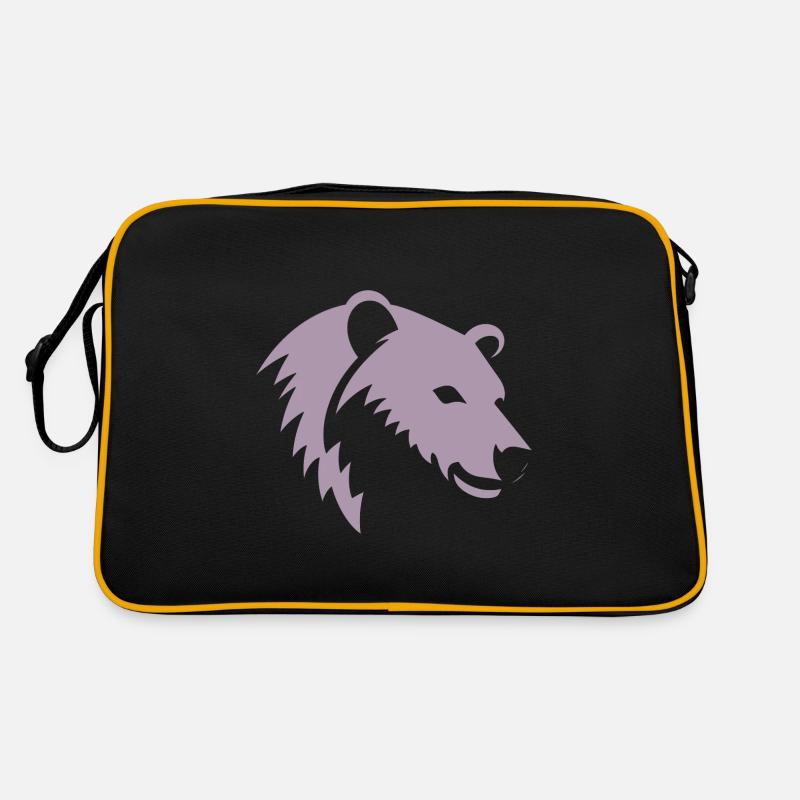 Bär Silhouette eines Eisbärkopfes Retro Tasche