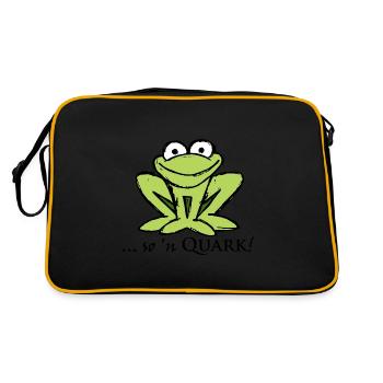kleiner Frosch 'Quark' - Retro Tasche - Schwarz/Gold - Hinten