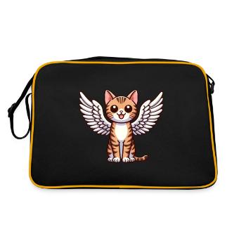 Ange chat du Bengale - Chat gracieux avec des ailes - Sac Retro - noir/or - Dos