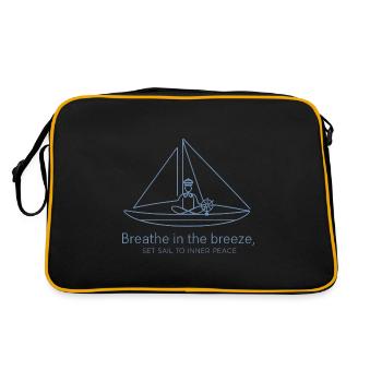 Sailing Sailboat Silhouette Minimalist - Retro Bag - black/gold - Back