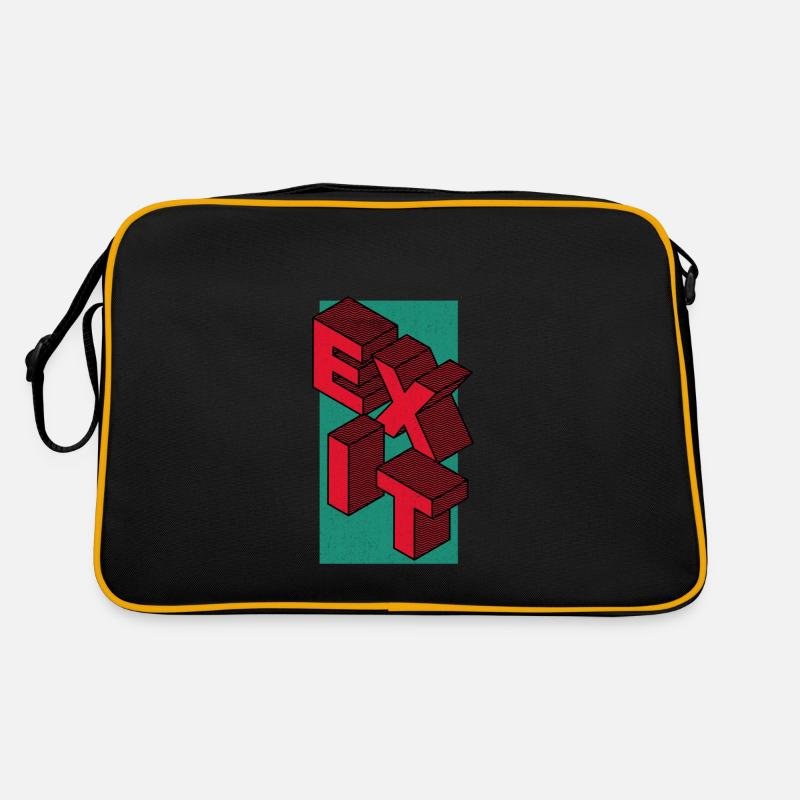 Exit - take the exit - in red - Retro Bag - black/gold