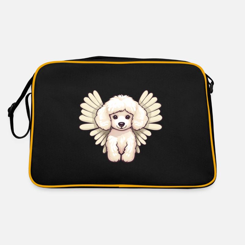 Doux caniche blanc avec des ailes d'ange - Sac Retro