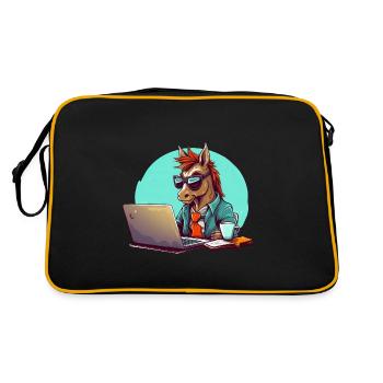 Horse Power CEO - Café et ordinateur portable en entreprise - Sac Retro - noir/or - Dos