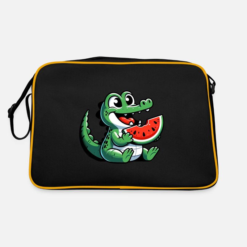 Crocodile Melon Watermelon Fruit Fruity Retro Bag