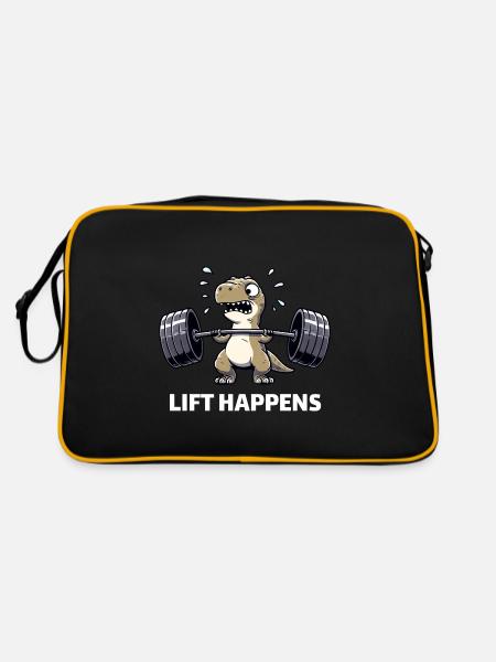 Dino T-Rex Weight Weightlifting Weightlifting - Retro Bag - black/gold - Back