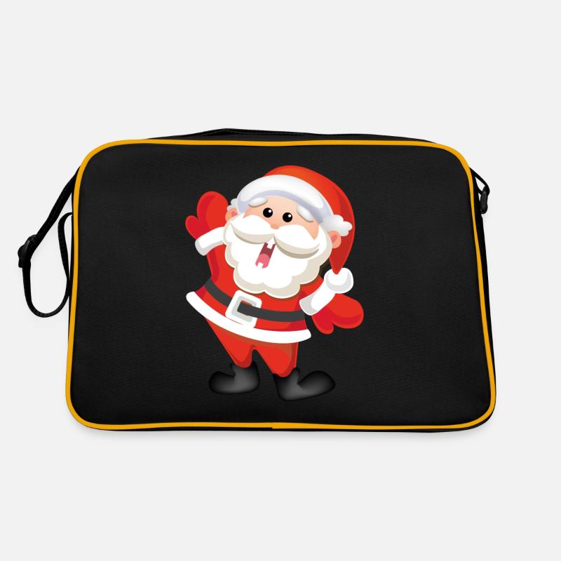 lustige Weihnachts - Retro Tasche - Schwarz/Gold