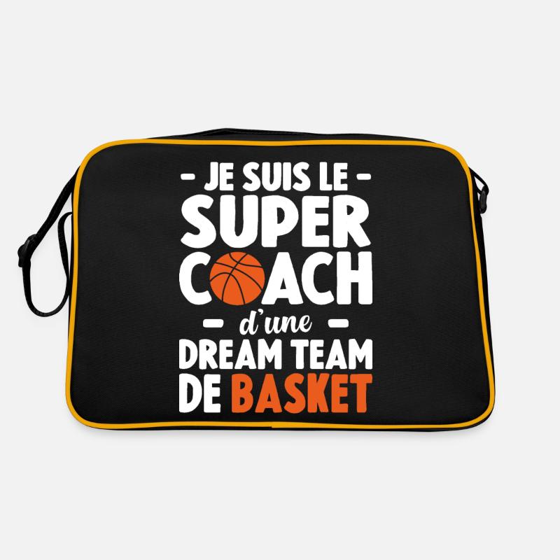 Je Suis Le Super Coach D'une Dream Team De Basket - Sac Retro - noir/or