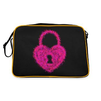 HERZVERSCHLUSS - Retro Tasche - Schwarz/Gold - Hinten