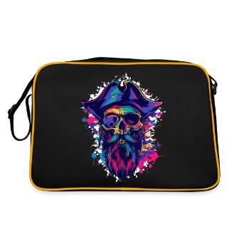 Crâne de pirate - Sac Retro - noir/or - Dos