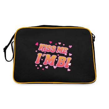 Embrasse-moi je suis Bi, design bisexualité cool - Sac Retro - noir/or - Dos