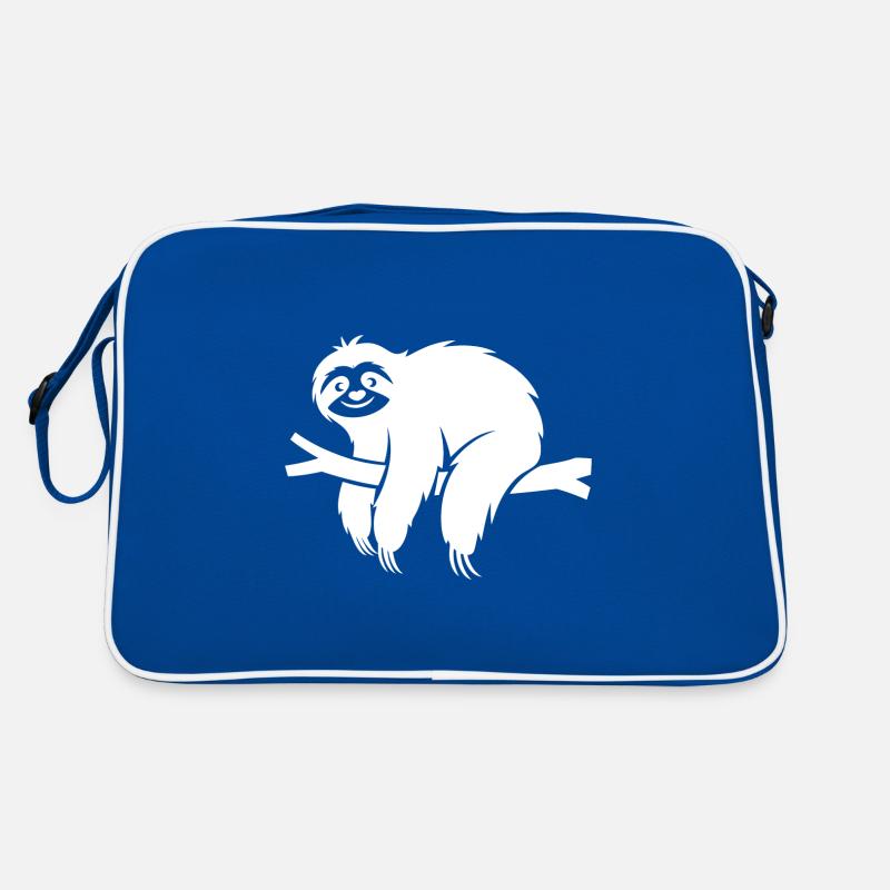 Minimalist sloth relaxing on a branch Retro Bag