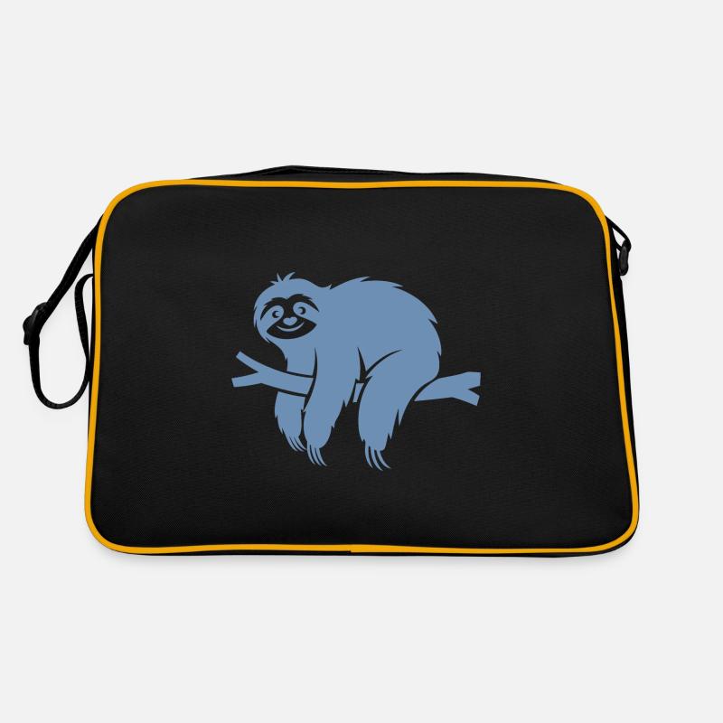 Minimalist sloth relaxing on a branch Retro Bag