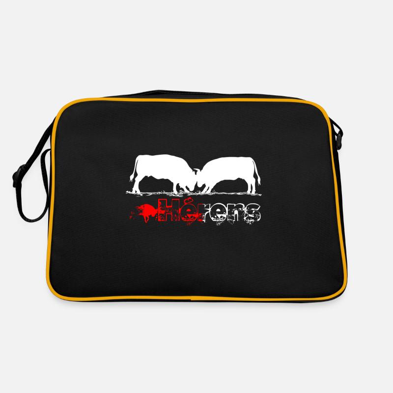Vache d'hérens, eringer, combat de reines - Sac Retro - noir/or