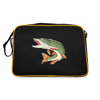 Pêcher pêcher de pêche cadeau de pêche de pêche un grand - Sac Retro - noir/or - Dos