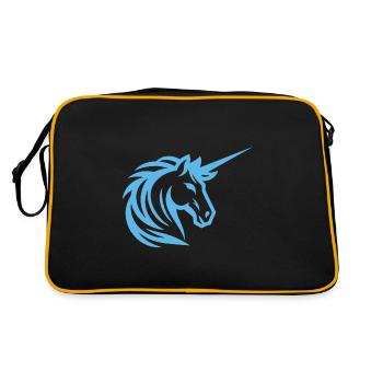 Blue Unicorn - Simple Design - Retro Bag - black/gold - Back