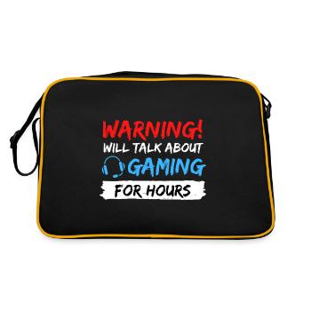 gamer gaming gamble gift idea saying - Retro Bag - black/gold - Back