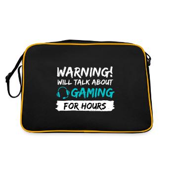gamer gaming gamble gift idea saying - Retro Bag - black/gold - Back