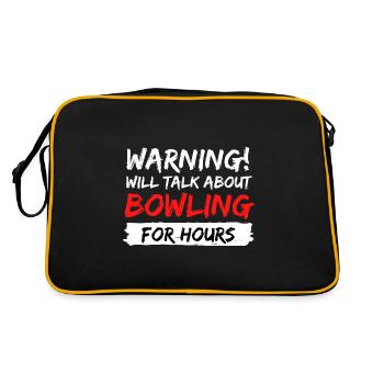 bowling strike pin gift idea saying - Retro Bag - black/gold - Back