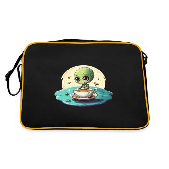 Green Alien Coffee Coffee Drinker - Retro Bag - black/gold - Back