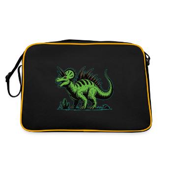 Dinosaure vert, Fantasy Dino – Le géant vert - Sac Retro - noir/or - Dos
