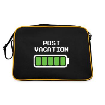 Energie im Urlaub aufgetankt. Die Akkus sind voll - Retro Tasche - Schwarz/Gold - Hinten