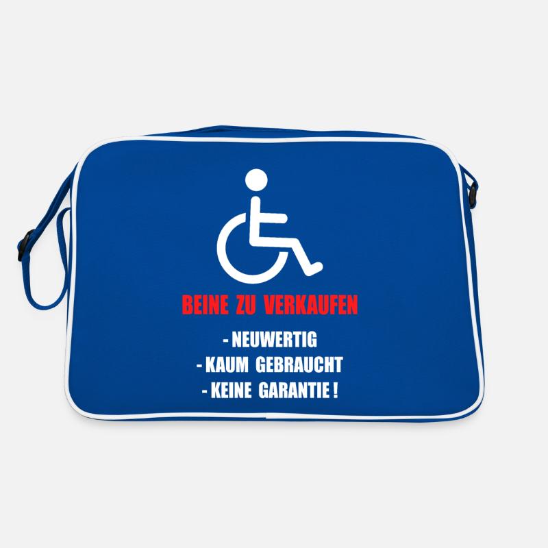 Rollstuhl Handicap Humor Behinderung Rolli Retro Tasche