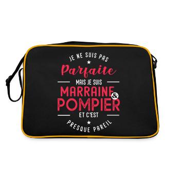 marraine pompier cadeau humour sapeur pompier - Sac Retro - noir/or - Dos