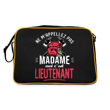 sapeurs pompiers lieutenant humour grade pompier - Sac Retro - noir/or - Dos