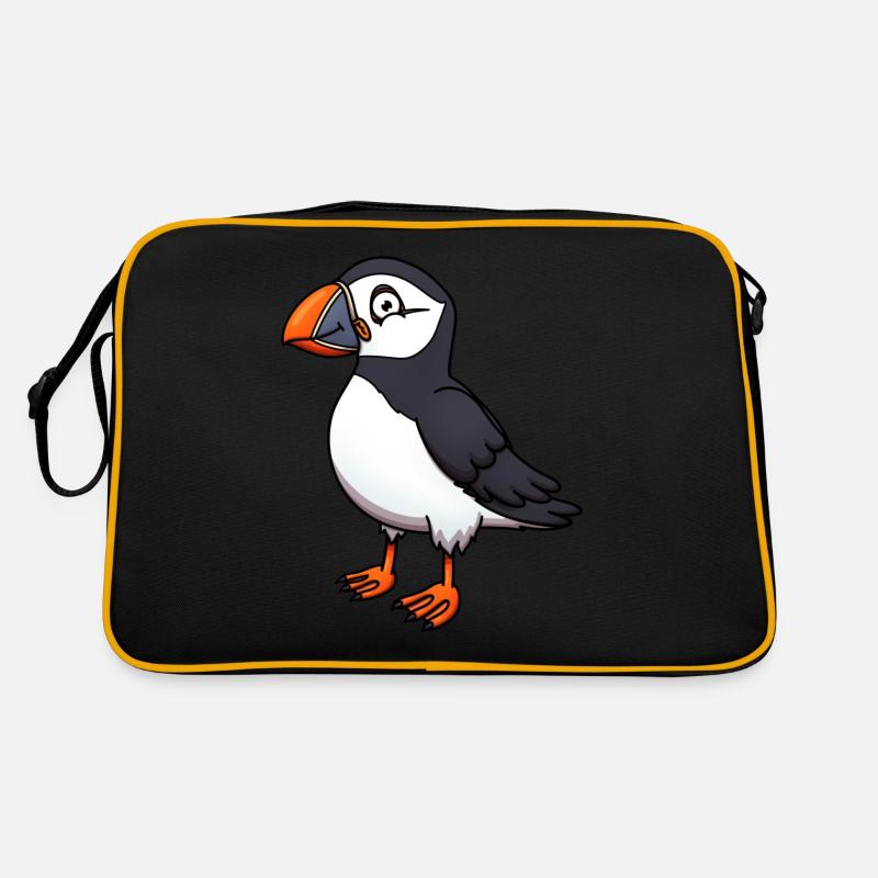 Süßer Papageientaucher Retro Tasche