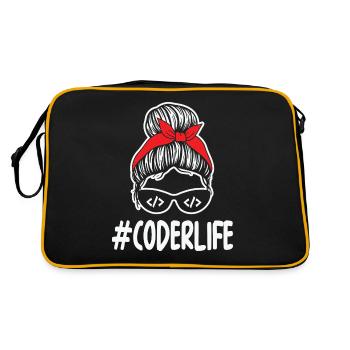 Mom Coding Mother Woman Coderlife - Retro Bag - black/gold - Back