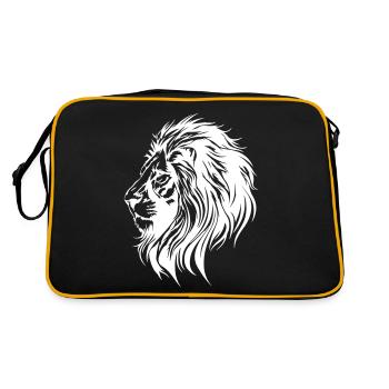 Symbole de tête de lion lion - Sac Retro - noir/or - Dos
