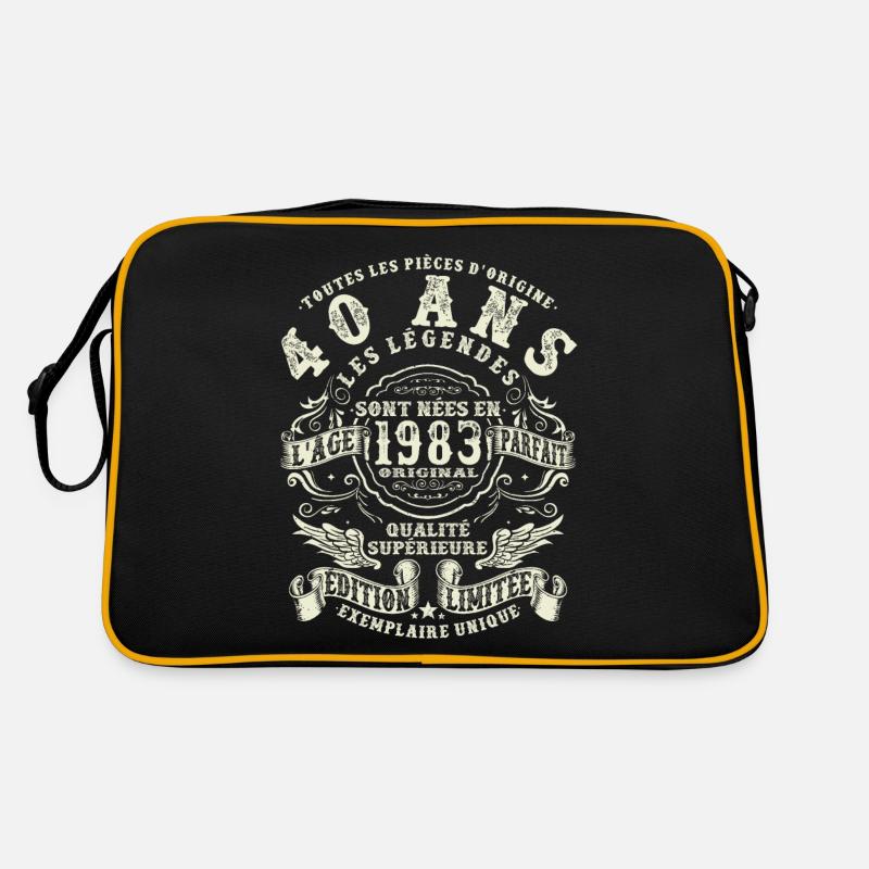 40 ans - anniversaire 1983 - Sac Retro - noir/or
