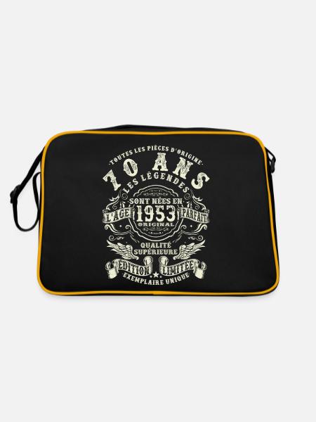70 ans - anniversaire 1953 - Sac Retro - noir/or - Dos