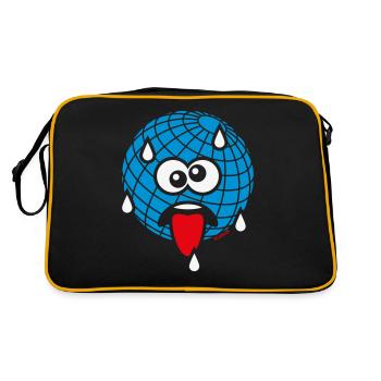 Emoticon / Climate Change / Warming / Earth Day 3C - Retro Bag - black/gold - Back