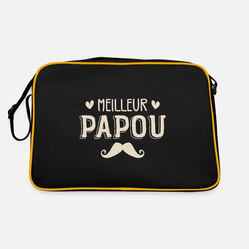 Meilleur PAPOU - Sac Retro - noir/or